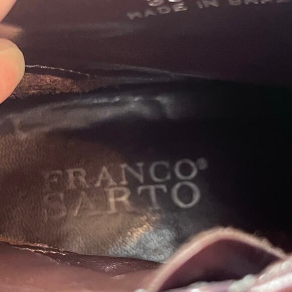 Franco Sarto Women's Brown Faux Leather Side Zip Boot Heels - Size 10 - Picture 2 of 12